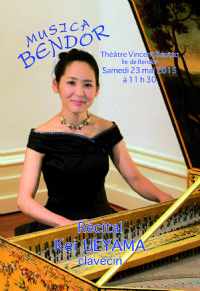 Récital Kei UEYAMA (clavecin) pour Musica Bendor. Le samedi 23 mai 2015 à Bandol. Var.  11H30
